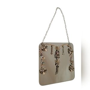 Silver Cream Blush Accent Mirror Wall Decor